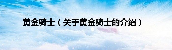 黄金骑士（关于黄金骑士的介绍）