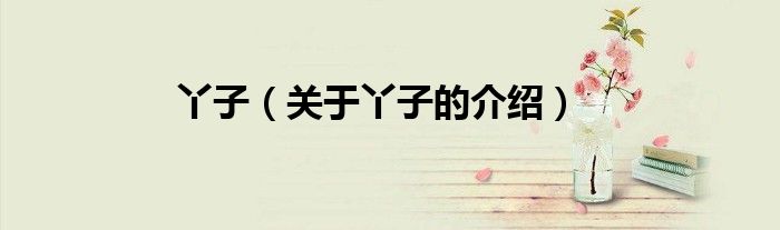 丫子（关于丫子的介绍）