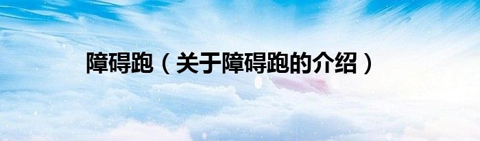 障碍跑（关于障碍跑的介绍）
