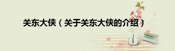 关东大侠（关于关东大侠的介绍）