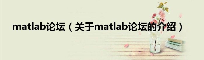matlab论坛（关于matlab论坛的介绍）