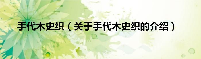手代木史织（关于手代木史织的介绍）