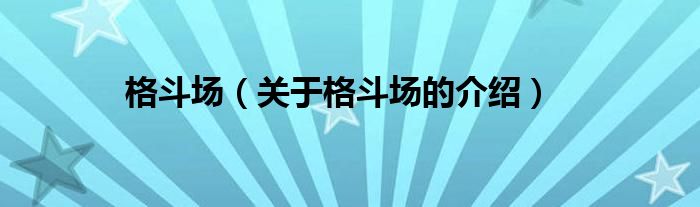 格斗场（关于格斗场的介绍）