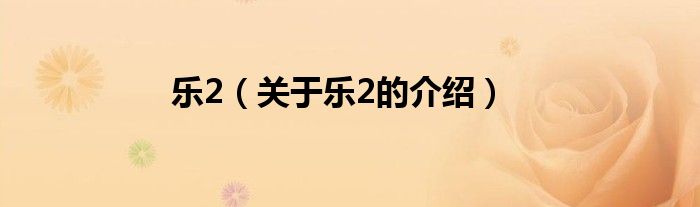 乐2（关于乐2的介绍）