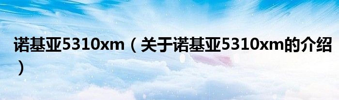诺基亚5310xm（关于诺基亚5310xm的介绍）