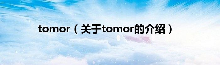 tomor（关于tomor的介绍）