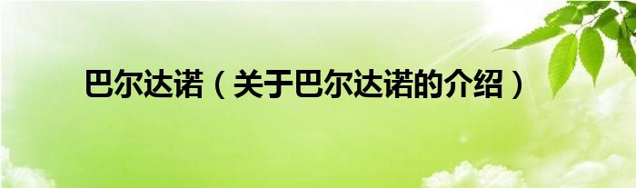 巴尔达诺（关于巴尔达诺的介绍）