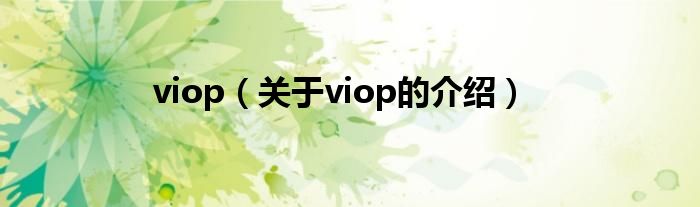 viop（关于viop的介绍）