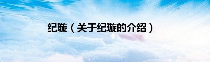 纪璇（关于纪璇的介绍）