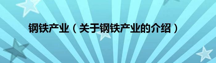 钢铁产业（关于钢铁产业的介绍）