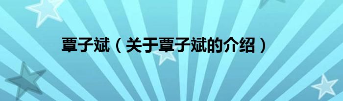 覃子斌（关于覃子斌的介绍）