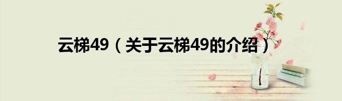 云梯49（关于云梯49的介绍）