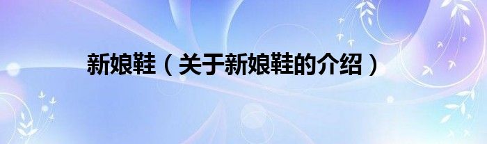 新娘鞋（关于新娘鞋的介绍）