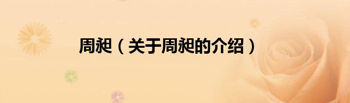 周昶（关于周昶的介绍）