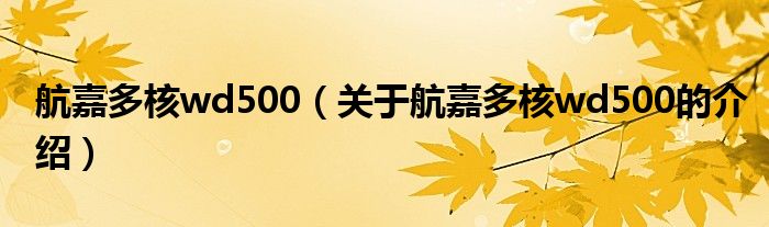 航嘉多核wd500（关于航嘉多核wd500的介绍）