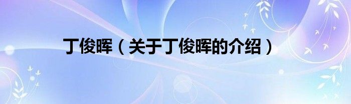 丁俊晖（关于丁俊晖的介绍）