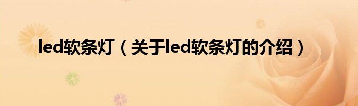led软条灯（关于led软条灯的介绍）