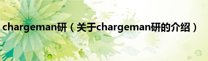 chargeman研（关于chargeman研的介绍）