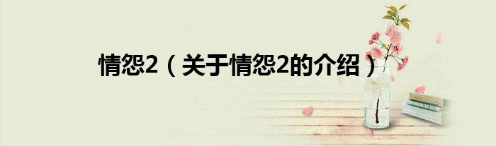 情怨2（关于情怨2的介绍）