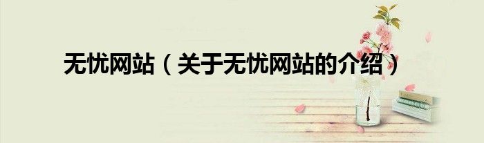无忧网站（关于无忧网站的介绍）