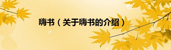 嗨书（关于嗨书的介绍）