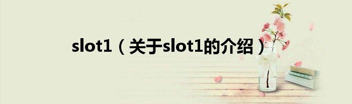 slot1（关于slot1的介绍）