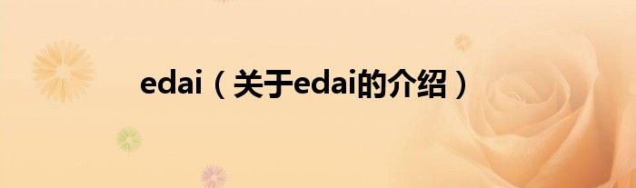 edai（关于edai的介绍）
