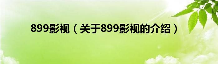 899影视（关于899影视的介绍）