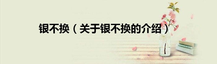 银不换（关于银不换的介绍）