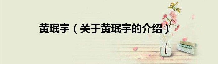 黄珉宇（关于黄珉宇的介绍）