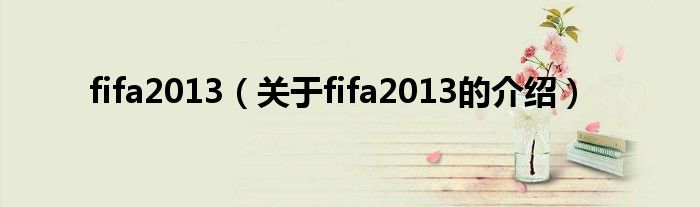 fifa2013（关于fifa2013的介绍）
