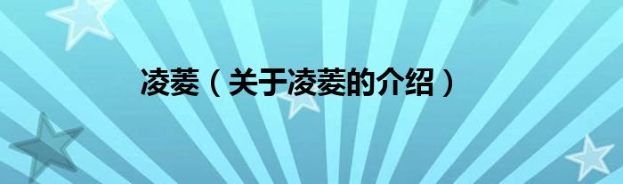 凌菱（关于凌菱的介绍）