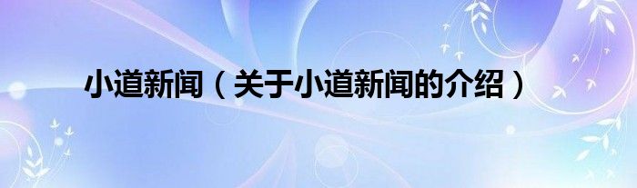小道新闻（关于小道新闻的介绍）