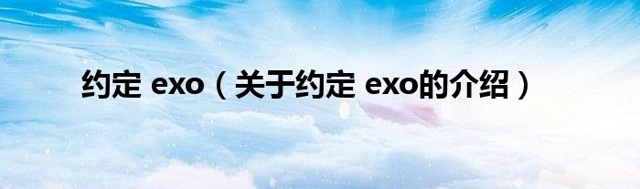 约定 exo（关于约定 exo的介绍）