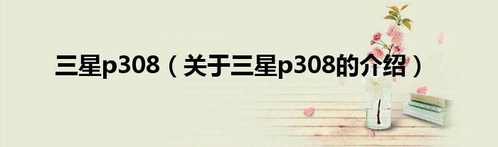 三星p308（关于三星p308的介绍）