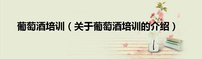 葡萄酒培训（关于葡萄酒培训的介绍）