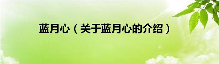 蓝月心（关于蓝月心的介绍）