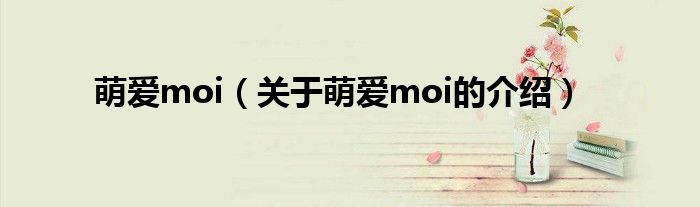 萌爱moi（关于萌爱moi的介绍）