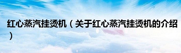 红心蒸汽挂烫机（关于红心蒸汽挂烫机的介绍）