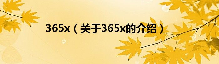 365x（关于365x的介绍）