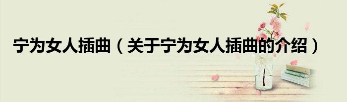 宁为女人插曲（关于宁为女人插曲的介绍）