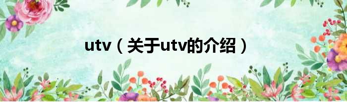 utv（关于utv的介绍）