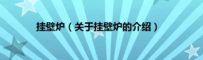 挂壁炉（关于挂壁炉的介绍）