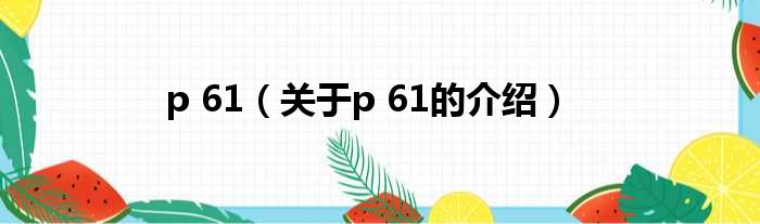 p 61（关于p 61的介绍）