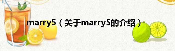 marry5（关于marry5的介绍）