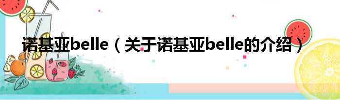 诺基亚belle（关于诺基亚belle的介绍）