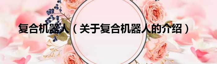 复合机器人（关于复合机器人的介绍）