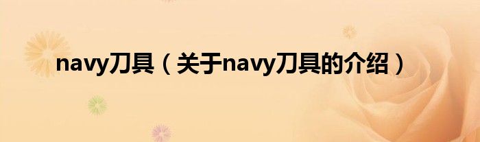 navy刀具（关于navy刀具的介绍）