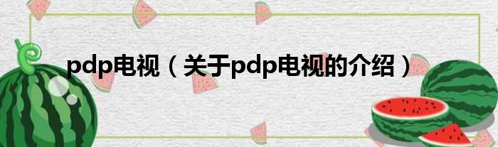 pdp电视（关于pdp电视的介绍）