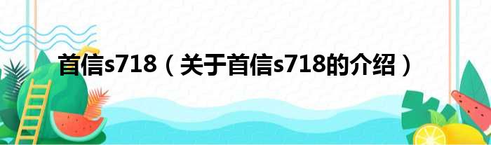 首信s718（关于首信s718的介绍）